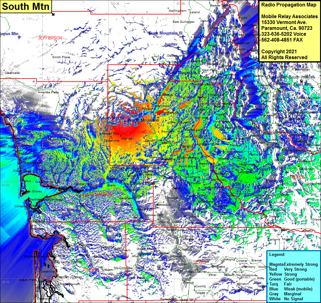 heat map radio coverage South Mtn IV